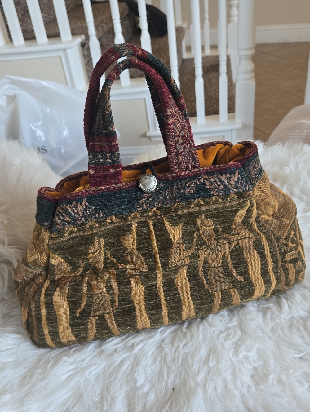 Vintage ALISTAIR'S BAGS Of London Tapestry-Style Multicolor Women's Handbag.